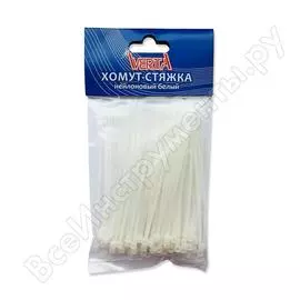 Нейлоновый хомут-стяжка verta 4,8х300 мм белый 1уп/100шт vs-48-300w