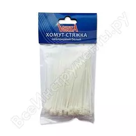 Нейлоновый хомут-стяжка verta 7,6х400 мм белый 1уп/100шт vhd-76-400w