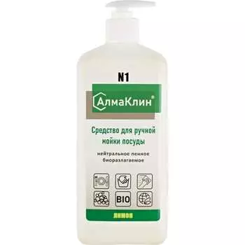 Нейтральное моющее средство для посуды ООО "БАЗОВАЯ ДЕЗИНФЕКЦИЯ" АлмаКлин N1 N1-ЛИМ-1Л