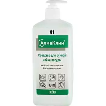 Нейтральное моющее средство для посуды ООО "БАЗОВАЯ ДЕЗИНФЕКЦИЯ" АлмаКлин N1 N1-ЛАЙМ-1Л