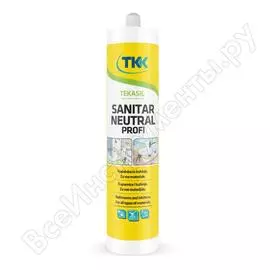 Нейтральный санитарный силиконовый герметик ткк tekasil sanitar neutral profi белый 50452