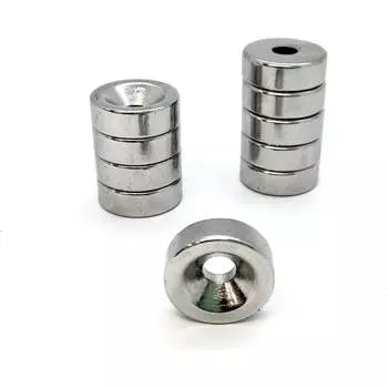 Неодимовый магнит-диск Проф-Магнит NdFeB D15x4,5/10x5 зенк_10