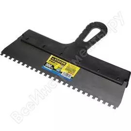 Нержавеющий зубчатый шпатель STAYER 1009-30-06