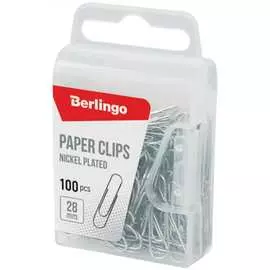 Никелированные скрепки Berlingo
