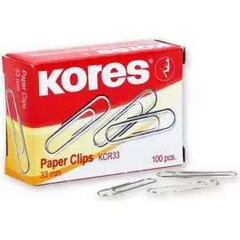 Никелированные скрепки Kores 60913