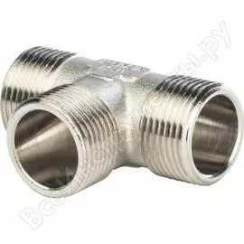 Никелированный тройник STOUT RG008Q0QSTRKIF