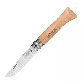 Нож №6, нержавеющая сталь, рукоять из бука, блистер opinel 404