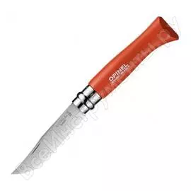 Нож №8, нержавеющая сталь, красный, с чехлом opinel trekking 1890
