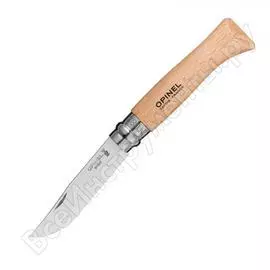 Нож №8, нержавеющая сталь, рукоять из бука, блистер opinel 405