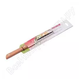 Нож для мяса из нержавеющей стали с деревянной ручкой kamille лезвие 20см, рукоятка 12.5см 5316