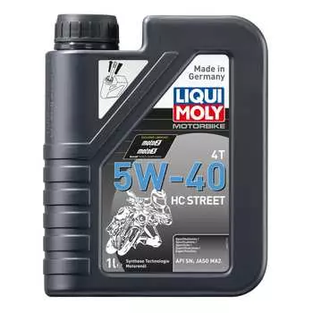 НС-синтетическое моторное масло 4T для 4-х тактных мотоциклов LIQUI MOLY Motorbike 4T HC Street 5W-40 20750