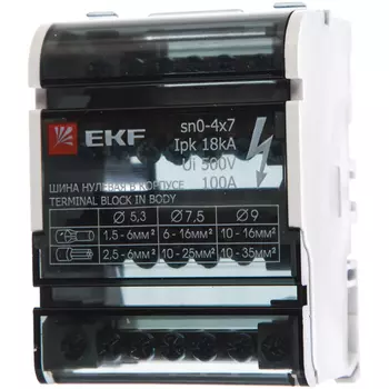 Нулевая шина EKF sn0-4x7