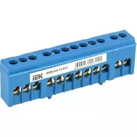 Нулевая шина iek шина шни-6x9-12-к-с в корпусном изоляторе на din-рейку, иэк ynn10-69-12kd-k07