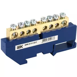 Нулевая шина на din-изоляторе iek 8x12, 8групп ynn10-812-8d-k07