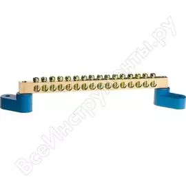 Нулевая поворотная шина на 2-х угловых изоляторах светозар максимальный ток 100 а 5.2 мм 16 полюсов 49809-16