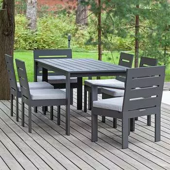 Обеденный набор садовой мебели GreenWeen KORFU GW-AL-KORFU-DINNER-LAVA-S5