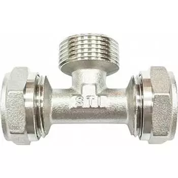 Обжимной латунный тройник STI
