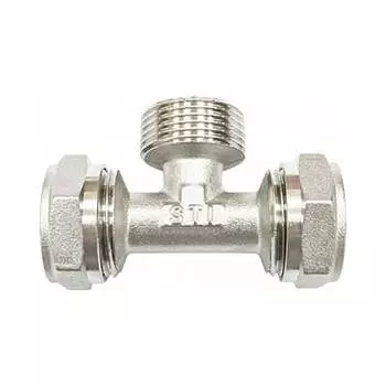 Обжимной латунный тройник STI D190-00044