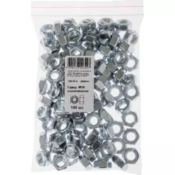 Оцинкованная гайка ХВАТ М10 DIN 934 100 шт. 28410-0
