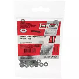Оцинкованная кузовная шайба Tech-Krep M3 DIN9021 40 шт. 103034