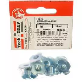 Оцинкованная забивная мебельная гайка Tech-Krep М6 (10 шт.) 108939