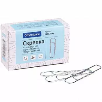 Оцинкованные гофрированные скрепки OfficeSpace CZ50_2264