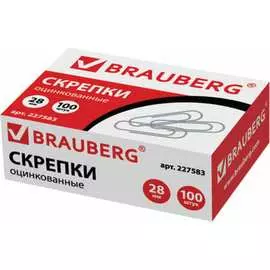 Оцинкованные скрепки BRAUBERG 227583