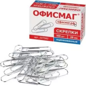 Оцинкованные скрепки ОФИСМАГ 227582
