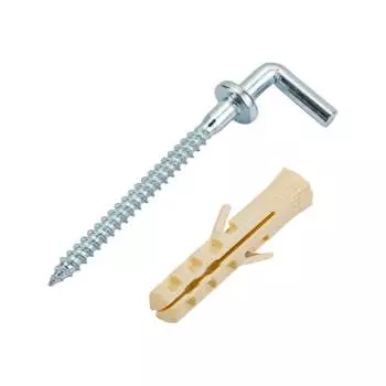 Оцинкованный L-образный крюк-шуруп ЕВРОПАРТНЕР d3,5хL52 мм 2 шт. 13 3007 1