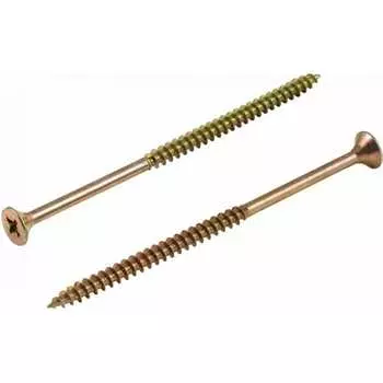 Оцинкованный универсальный саморез КВАДРА желтый, потайная голова 604110001100