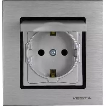 Одинарная розетка Vesta Electric Exclusive Silver Metallic FRZ00041013SER