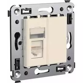 Одинарная телефонная розетка в стену DKC RJ12 Avanti 4405313