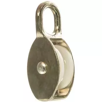 Одинарный блок для троса партнер оцинкованный, нейлоновый шкив 40мм трос 9мм 4690250050694