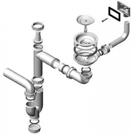 Одинарный сифон для мойки alveus fi 114 c переливом eco 1102384