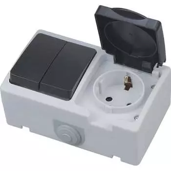 Одиночная накладная розетка HOROZ ELECTRIC