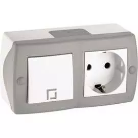 Одноклавишный проходной выключатель-розетка MONO ELECTRIC