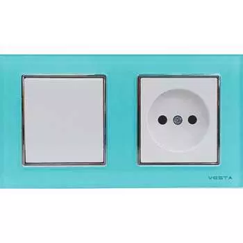 Одноклавишный выключатель + розетка Vesta Electric
