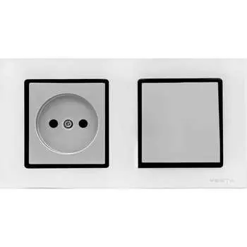 Одноклавишный выключатель + розетка Vesta Electric