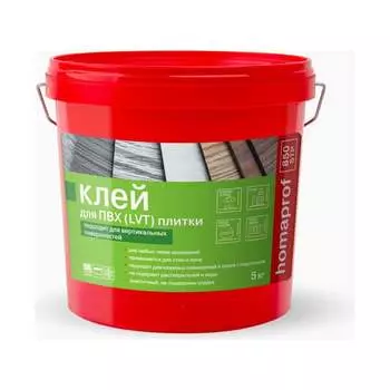 Однокомпонентный гибридный клей для приклеивания модульных ПВХ-покрытий (LVT, кварц-винил) на вертикальные и горизонтальные поверхно Homakoll homaprof 850 STP 4680136702410