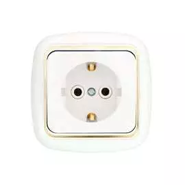 Одноместная розетка BYLECTRICA ГАРМОНИЯ ЛЮКС РС16-256 з