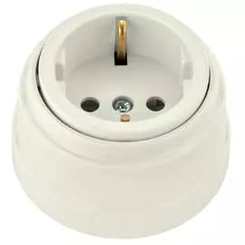 Одноместная розетка BYLECTRICA РЕТРО РА16-0202 бежевый