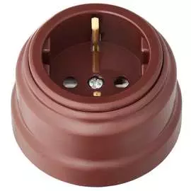 Одноместная розетка BYLECTRICA РЕТРО РА16-0202 коричневый