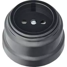 Одноместная розетка BYLECTRICA РЕТРО РА16-0201 черный