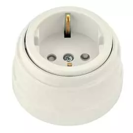 Одноместная розетка BYLECTRICA РЕТРО РА16-0206 бежевый