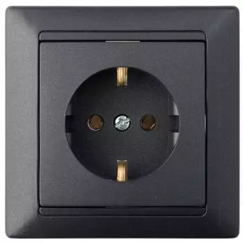 Одноместная розетка BYLECTRICA СТИЛЬ РС16-306 графит