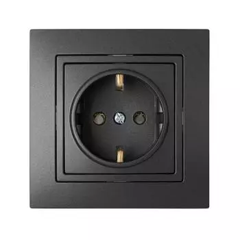 Одноместная розетка BYLECTRICA УЮТ РС16-339 графит