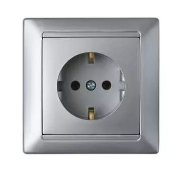 Одноместная розетка BYLECTRICA СТИЛЬ РС16-306 серебро