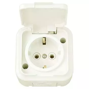 Одноместная розетка BYLECTRICA ПРАЛЕСКА АКВА РА16-297 бежевый