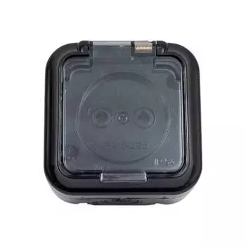 Одноместная розетка BYLECTRICA P54 серия ПРАЛЕСКА АКВА РА16-296 черный