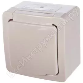 Одноместная розетка для открытой установки IEK РСб20-3-ГПБб ERMP12-K01-16-54-EC